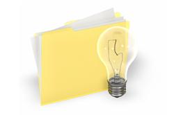 folder and bulb